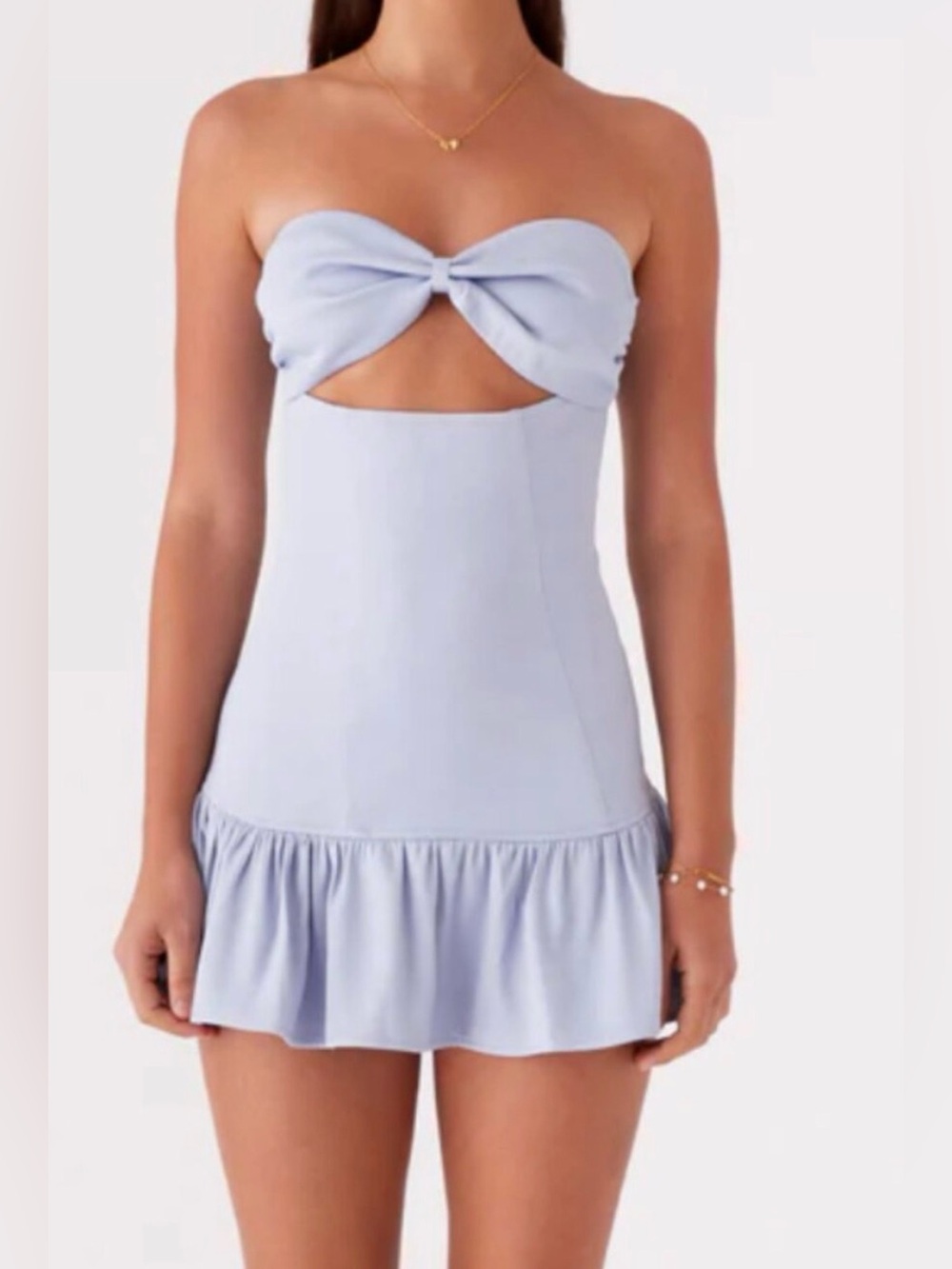 Peppermayo Gigi frill mini dress blue US Size 2 NWT
